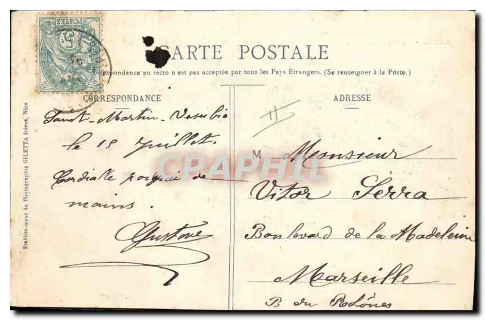 Cabanes-Vieilles — Ausflug in die Umgebung von Peïra-Cava (Alp.-Mar.) — Edition Giletta, Foto von Nice - Rückseite