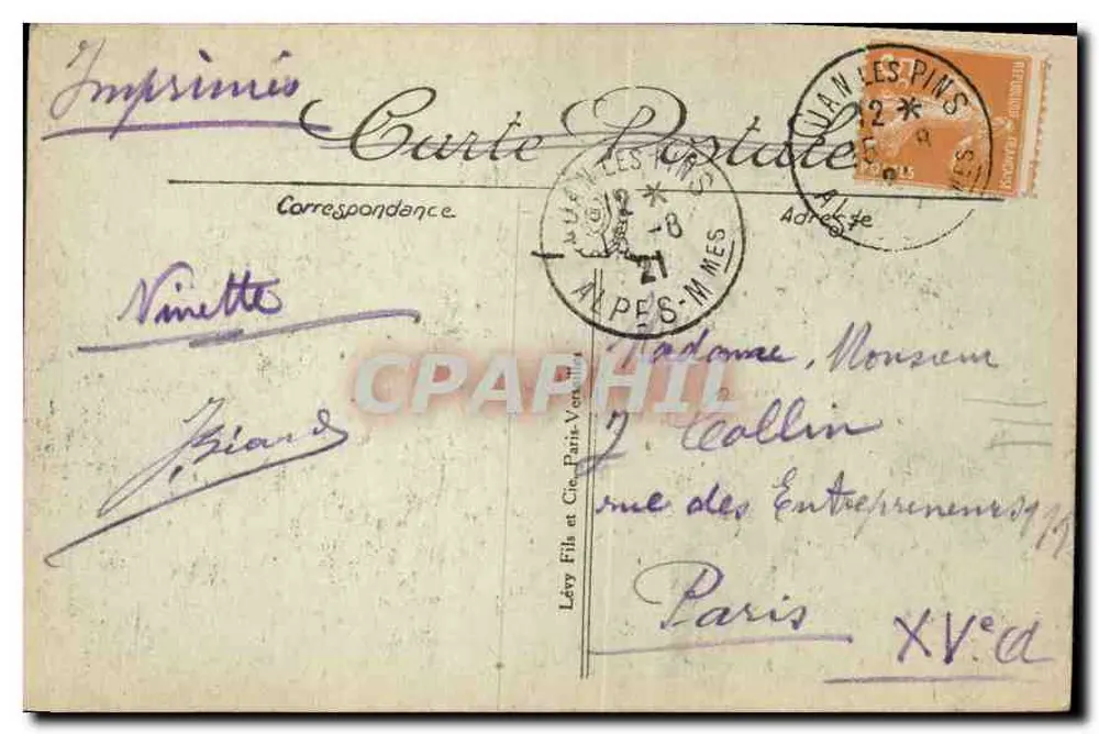 Cap d'Antibes — Eden-Roc — O Pavilhão — Select - Verso