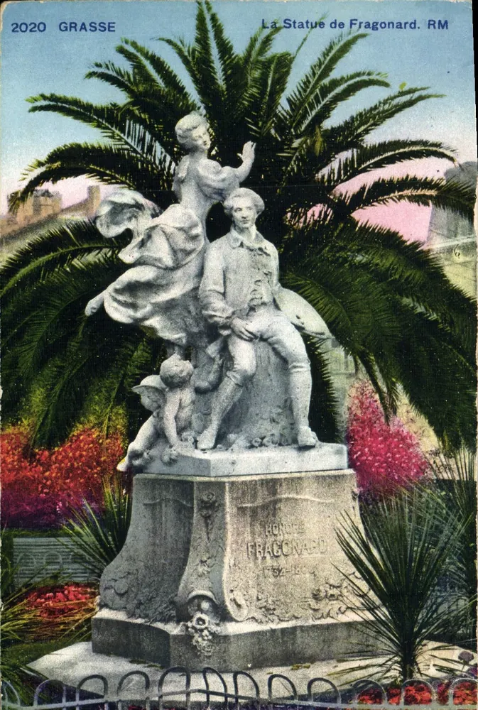 Grasse — La Statue de Fragonard. RM — Édit. d'Art. Rostan & Marceau, 19. R. Marceau, Nice - Awers