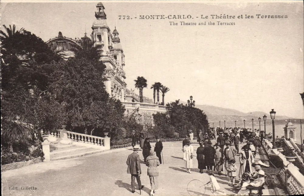 Monte-Carlo - Das Theater und die Terrassen — Edit. Gilletta, n° 772 - Vorderseite