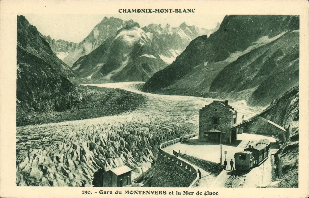 Chamonix-Mont-Blanc — Bahnhof Montenvers und die Mer de Glace — Gay-Blanc, Nr. 290 - Vorderseite