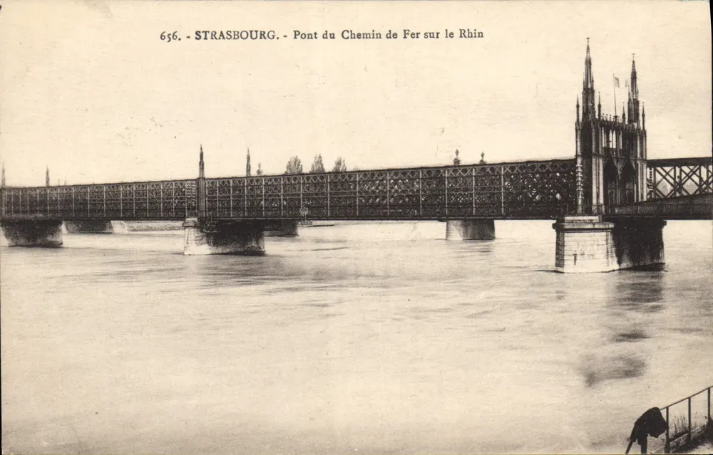 Straßburg - Eisenbahnbrücke über den Rhein — Verlag Ch. Beruet, Nr. 656 - Vorderseite