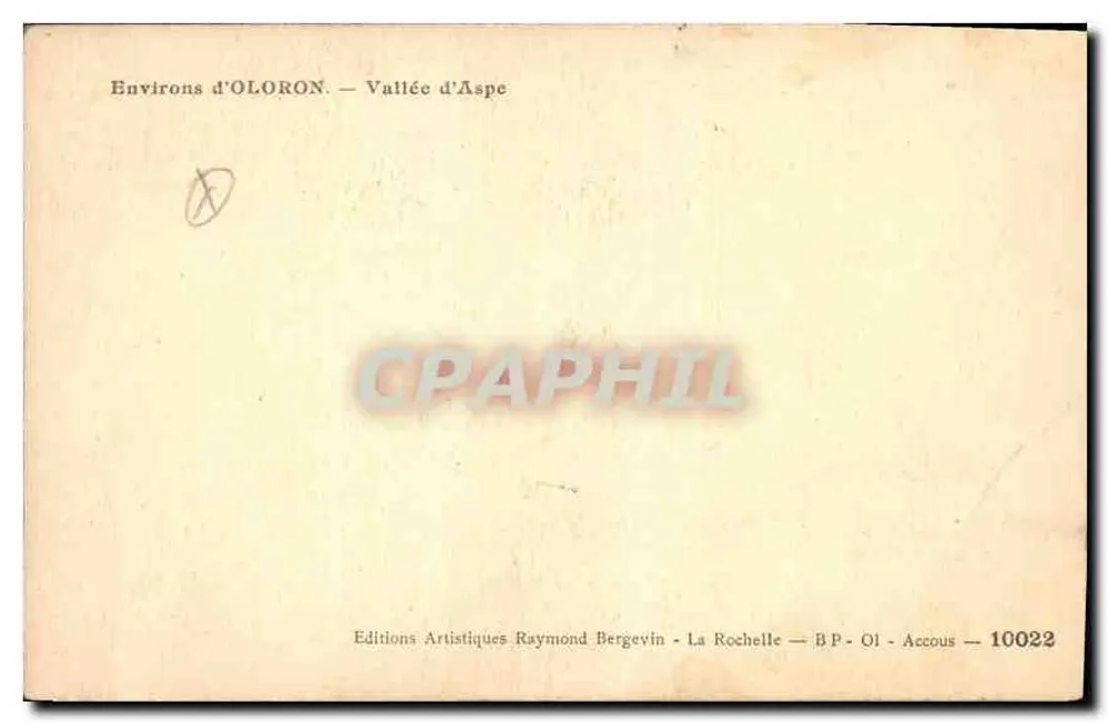 Vale do Aspe — Ao redor de Oloron — Editor Raymonde Bergevin - Verso