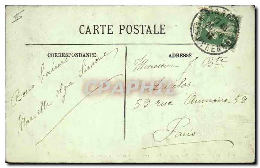 Biarritz — Ansicht vom Leuchtturm in Richtung Chambre d'Amour — LL. n° 265 - Rückseite
