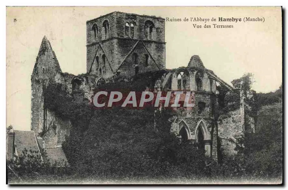 Ruinen der Abtei Hambye (Manche) — Blick von den Terrassen — unbekannter Verlag, Nr. 8 - Vorderseite