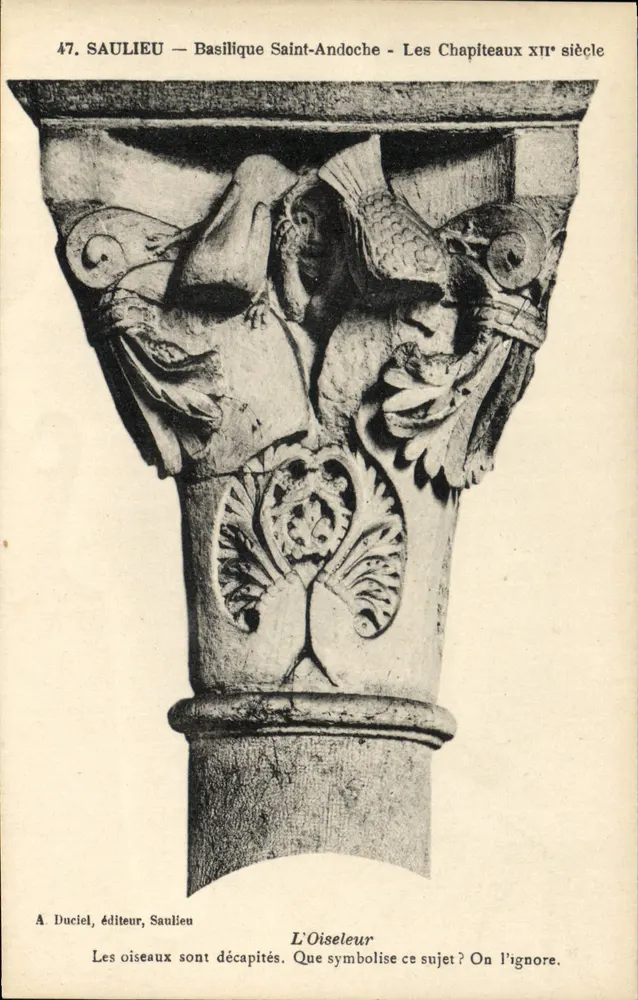Saulieu — Basilika Saint-Andoche — Kapitelle des 12. Jahrhunderts — A. Duciel, Verlag Saulieu - Vorderseite