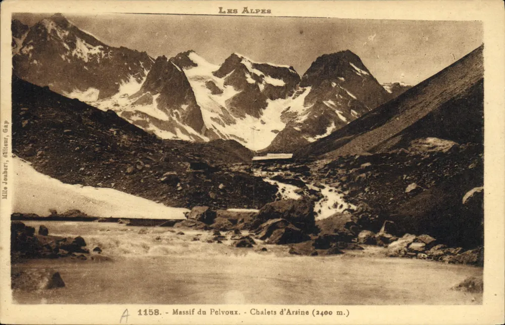 Massif du Pelvoux — Chalets d'Arsine (2400 m.) — Mile Jonbert, Verlag, Gap, n° 1158 - Vorderseite