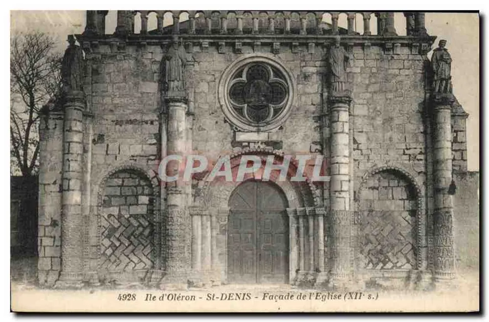 Ilha de Oléron - São Denis - Facha da Igreja (século XII) — n°4928 - Frente