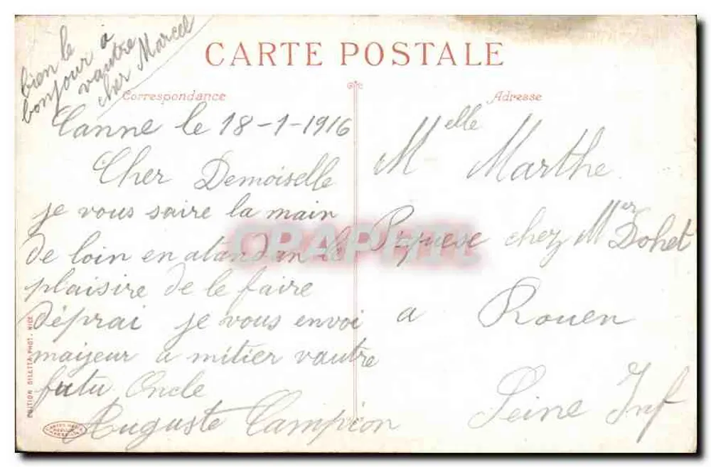 CANNES - Boulevard de la Croisette — vista animada com palmeiras — editor: Edições Dillita & Cie, n° 409 - Verso