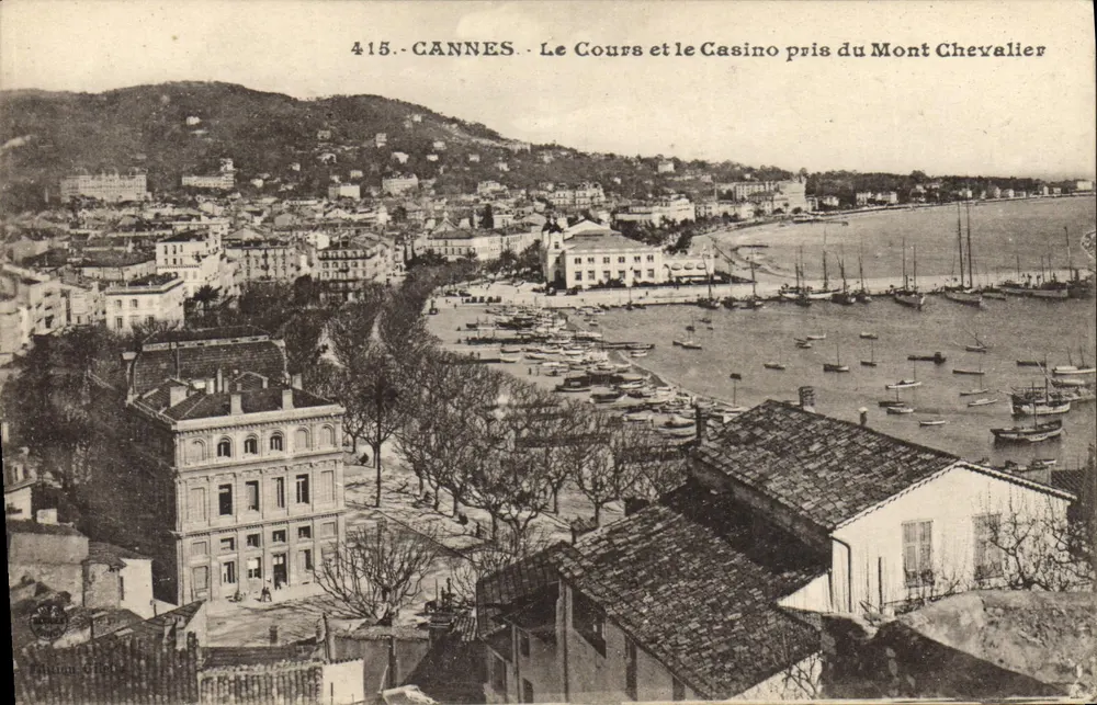 CANNES - Der Promenadepfad und das Casino von Mont Chevalier aus gesehen — Verlag: G. Billaud, Nr. 415 - Vorderseite
