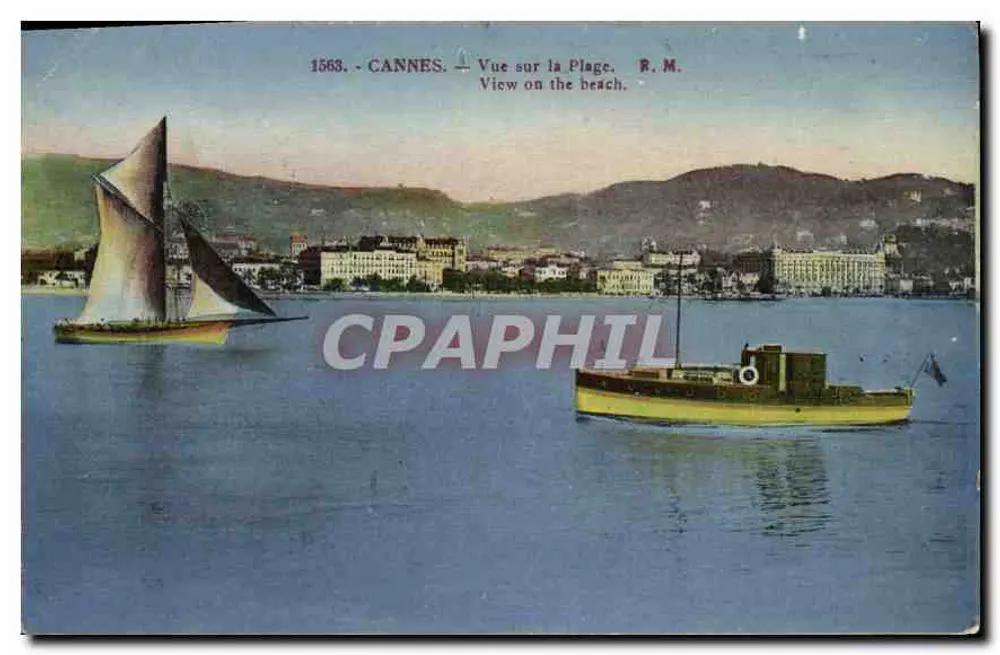Cannes — Vista da Praia — R.M. — n° 1563 - Frente