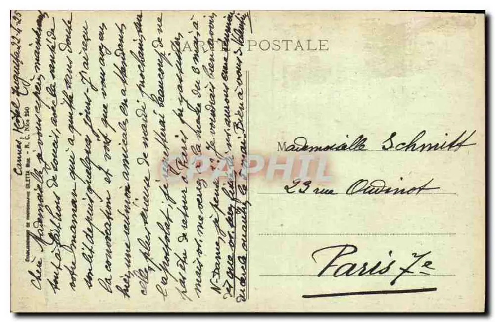 CANNES. A Praia sob um ataque do mar — Edição Gillet, n° 431 - Verso