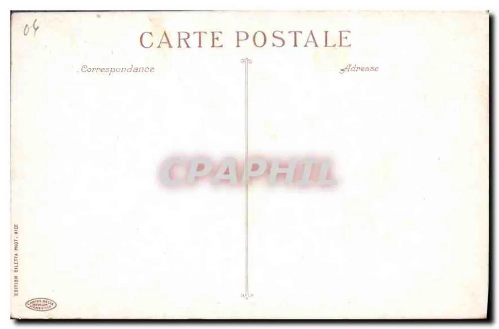 CANNES - Boulevard de la Croisette — vista animada com palmeiras e passeadores — Edição Billetta Phot. Nice, n° 485 - Verso