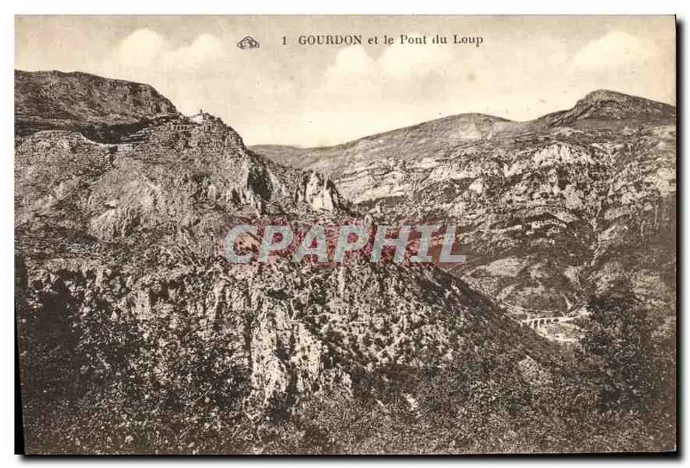 Gourdon e o Ponte do Lobo — vista panorâmica — editor não identificado, n° de série 1 - Frente