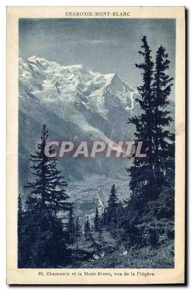 Chamonix-Mont-Blanc — Aussicht auf den Mont-Blanc und Chamonix von der Flégère — G. Tairras, Fotoverlag - Vorderseite