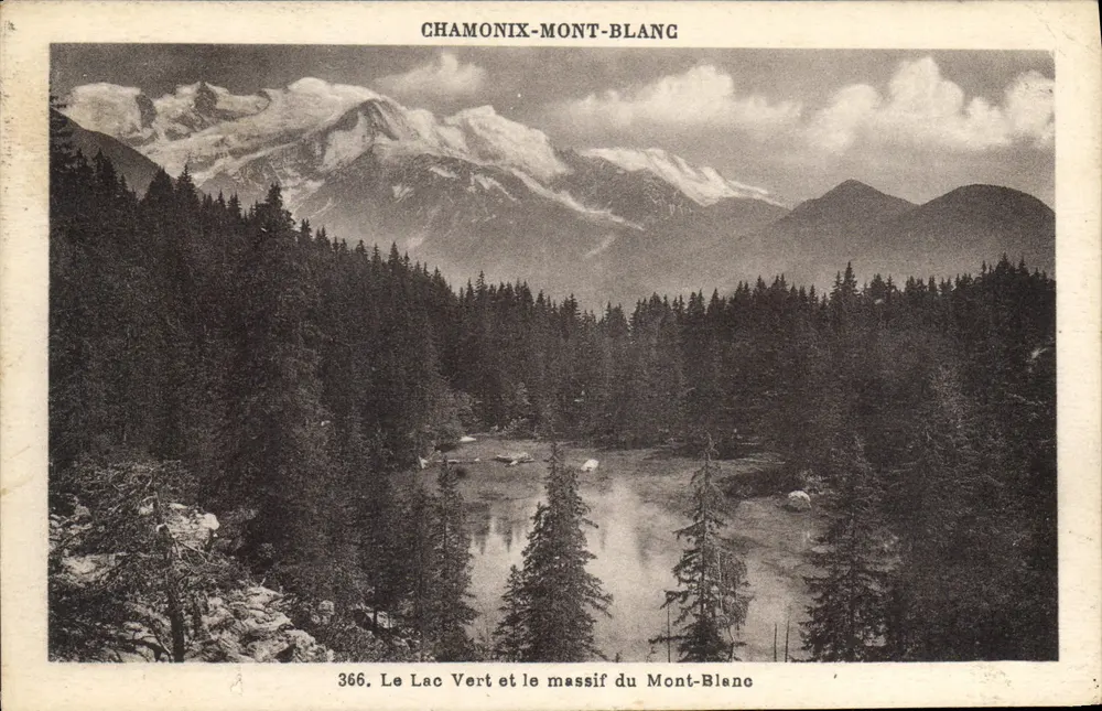 Chamonix-Mont-Blanc — Der Grüne See und das Massiv des Mont-Blanc — Gay-Cottiet, Foto n°366 - Vorderseite