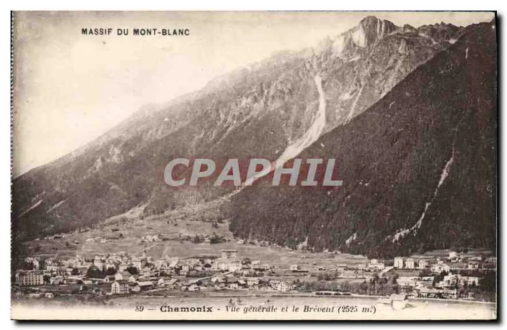 Chamonix — Allgemeine Ansicht und der Brévent (2525 m) — Verlag: Impr. Catala Frères, Paris - Vorderseite
