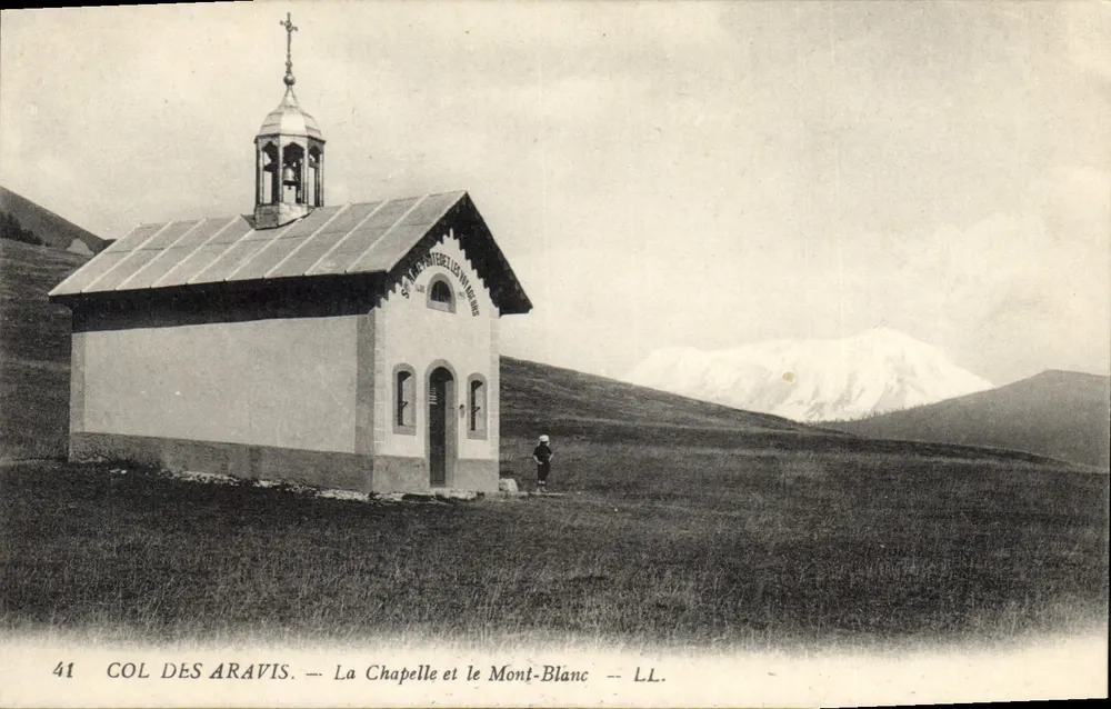 Col des Aravis — Die Kapelle und der Mont-Blanc — LL. - Vorderseite