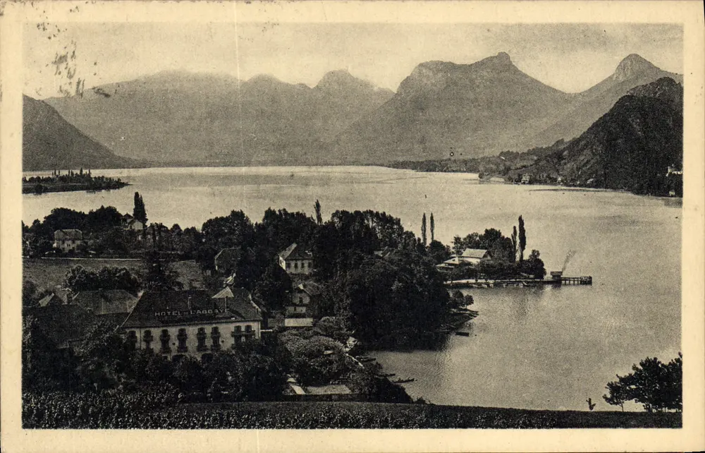 Lago de Annecy — Hotel L'Abbé — Editor Lévy & Neurdein, n°146 - Frente