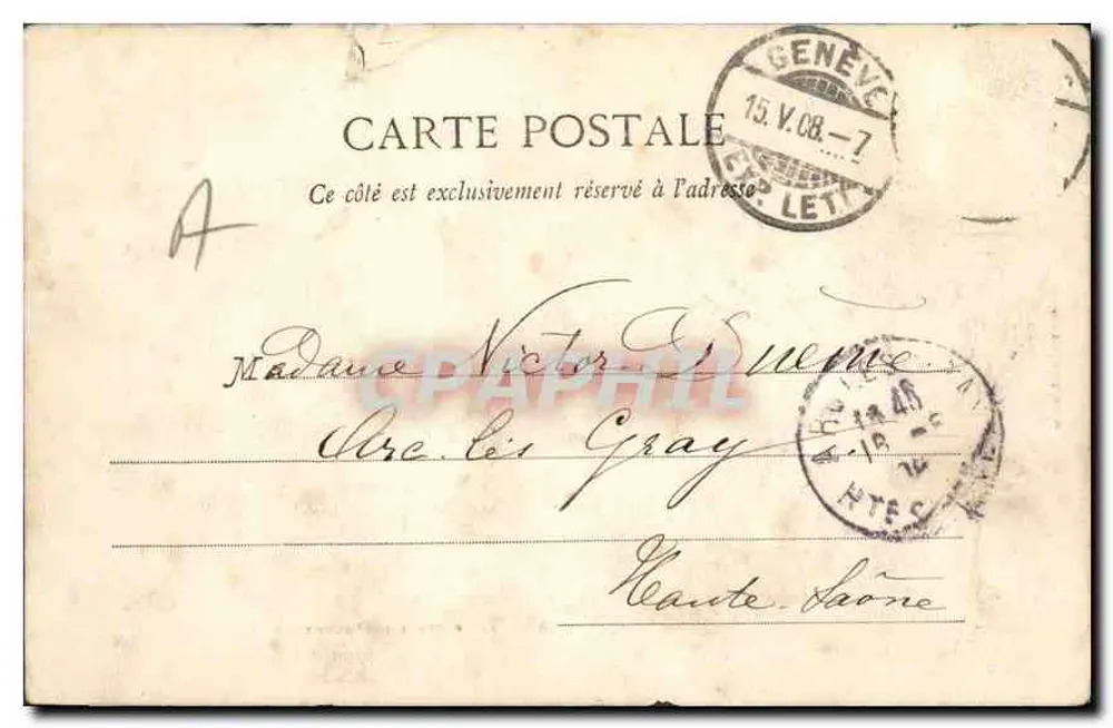 Talloires & La Tournette — vista lacustre com montanhas — editor Hiller, Annecy, n° 50 - Verso