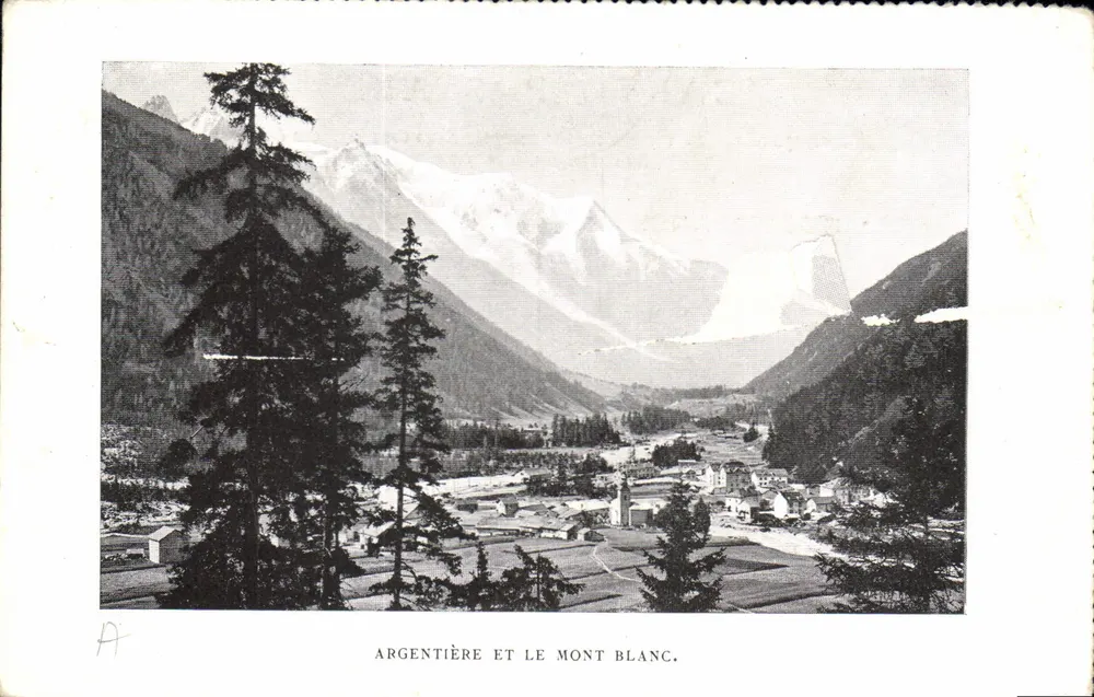 Argentière en de Mont Blanc — panoramische uitzicht — uitgever A, n°74 - Voorkant