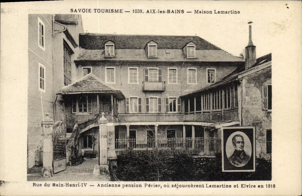 Aix-les-Bains — Lamartine-Haus — Ehemalige Pension Périer, wo Lamartine und Elvire 1816 verweilten - Vorderseite