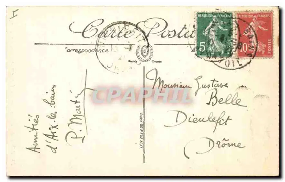 Aix-les-Bains — Arco de Campanus — editor LL, n° 15 - Verso