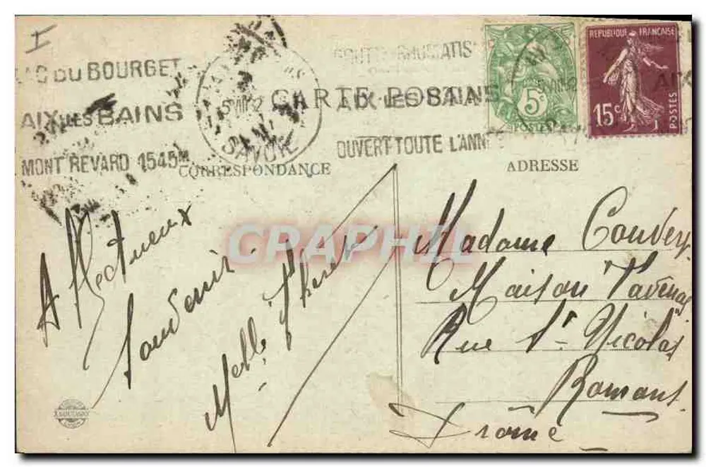 AIX-les-BAINS — A Villa dos Flores — E. REYNAUD, AIX-LES-BAINS - Verso