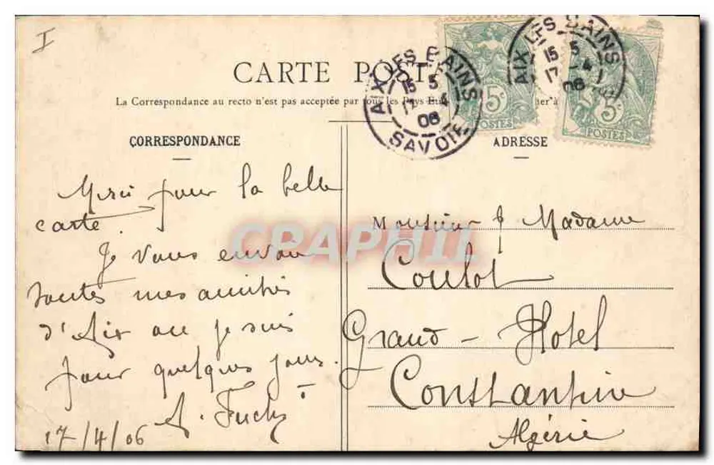 AIX-LES-BAINS - O Grand Cercle — Éditeur CER, n° 552 - Verso