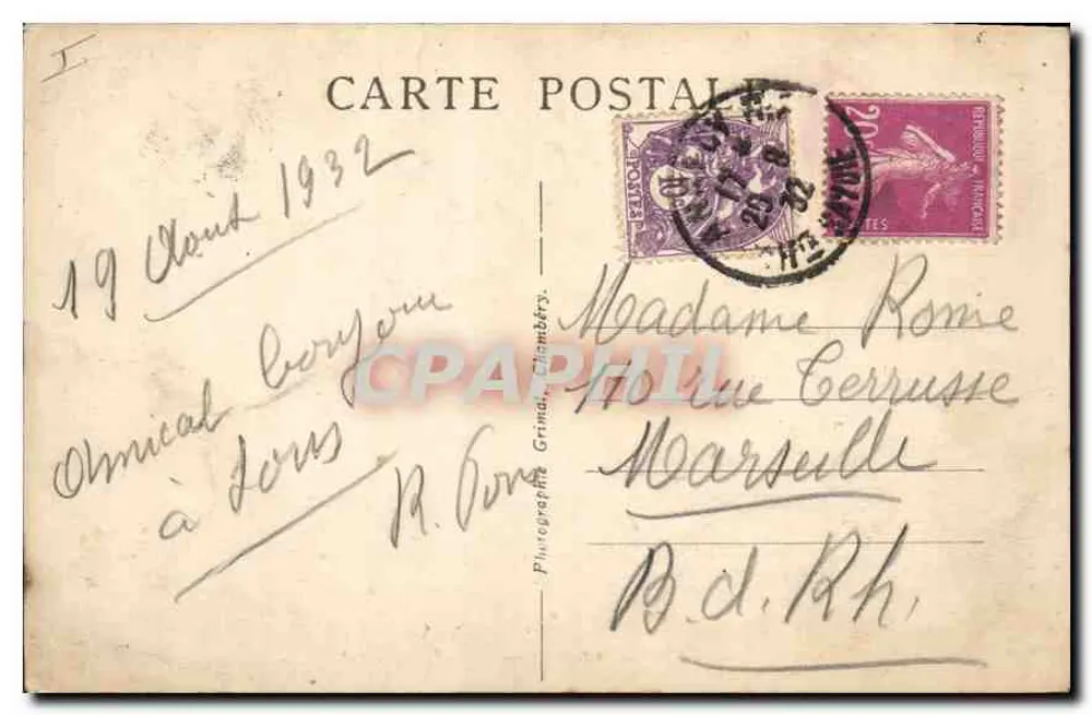 Aix-les-Bains — Vista Geral — La Savoie Touristique, n° 5374 - Verso