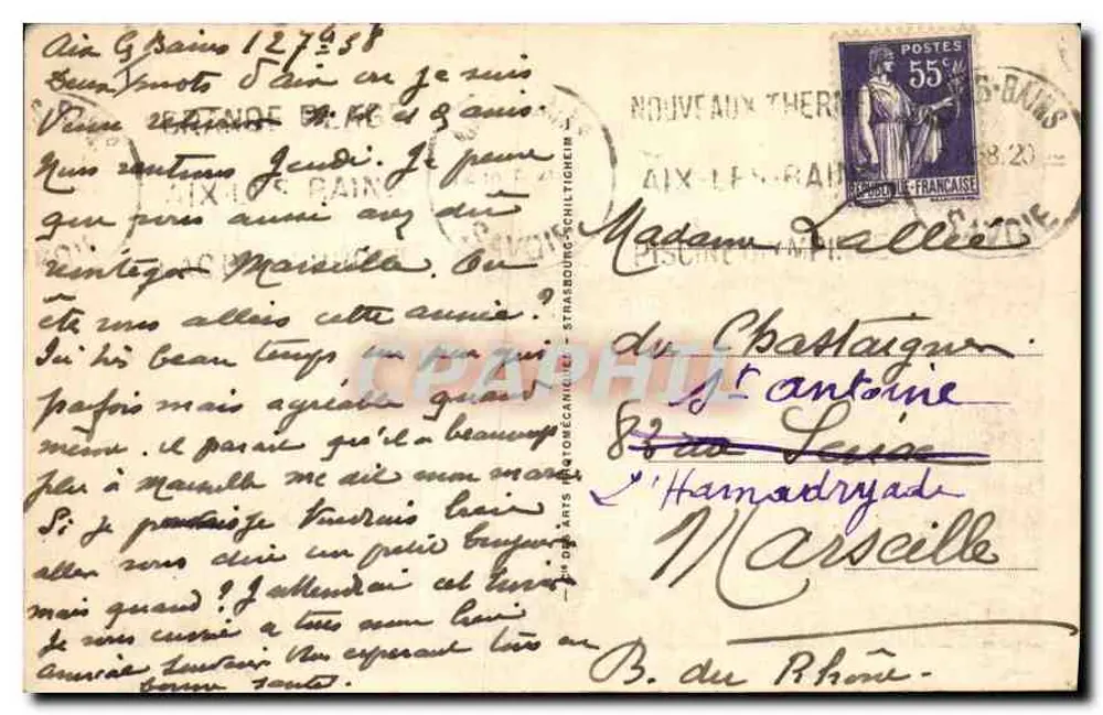 AIX-les-BAINS — La plage des Belles-Rives — AIX-les-BAINS — 122 - Rückseite