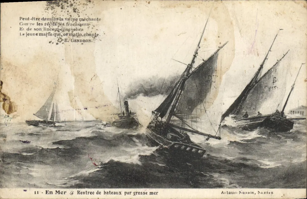 Auf See — Rückkehr von Booten bei stürmischem Wetter — Artou-Navais, Nantes - Vorderseite
