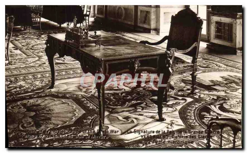 Assinatura da Paz da Grande Guerra — Galeria dos Espelhos, Palácio de Versalhes — Lévy Frères & Cie, Paris - Frente