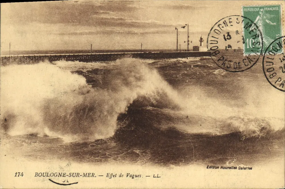Boulogne-sur-Mer — Efeito de Ondas — LL. — Edição Nouvelles Galeries - Frente