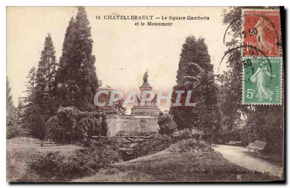 चटेलरॉउ - गंबेट्टा के स्क्वायर और मॉनूमेंट - C. N. B. & Cie, संख्या 13 - आगे