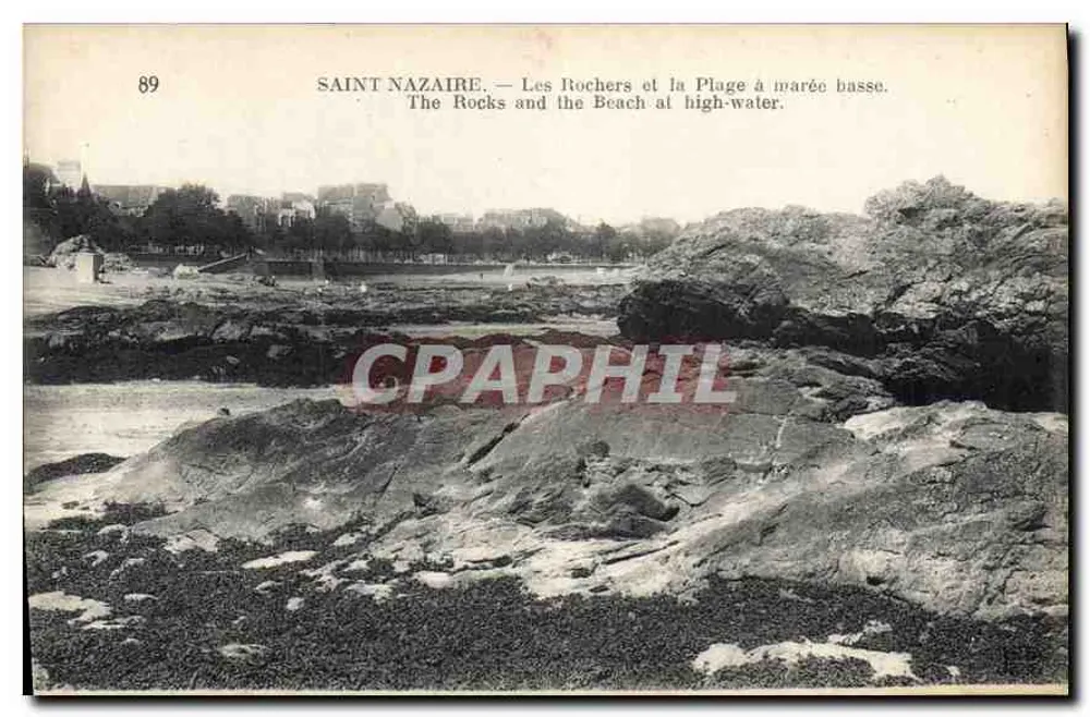 Saint-Nazaire — Die Felsen und der Strand bei Ebbe — Impr. Cré té, 131, Crété, Paris-Corbeil - Vorderseite