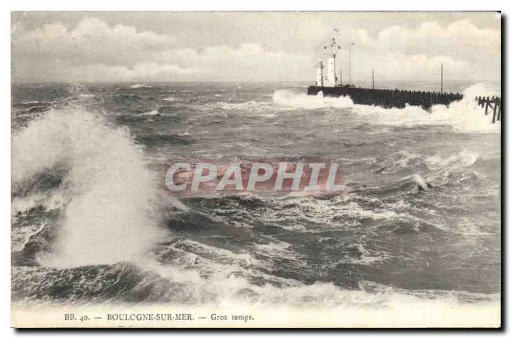 Boulogne-sur-Mer — Harde weersomstandigheden. — BB. 40. — Uitgever : - Voorkant