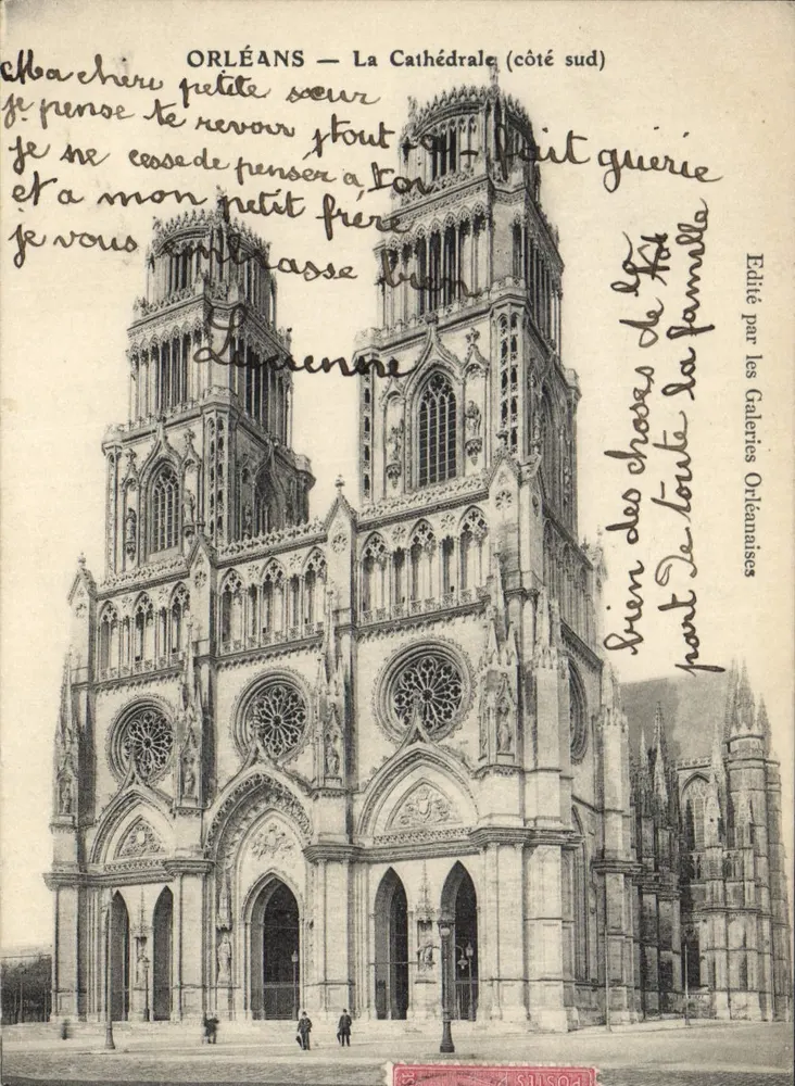Orléans — A Catedral (lado sul) — Editado pelas Galerias Orléanaises - Frente