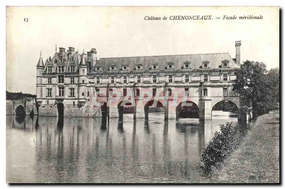 Castelo de Chenonceaux — Facha meridional — n°15 - Frente