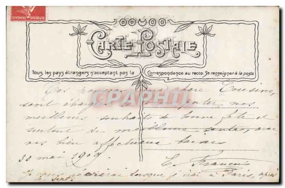 Pansées — Boa Brètes 1909 — Crissé - Verso