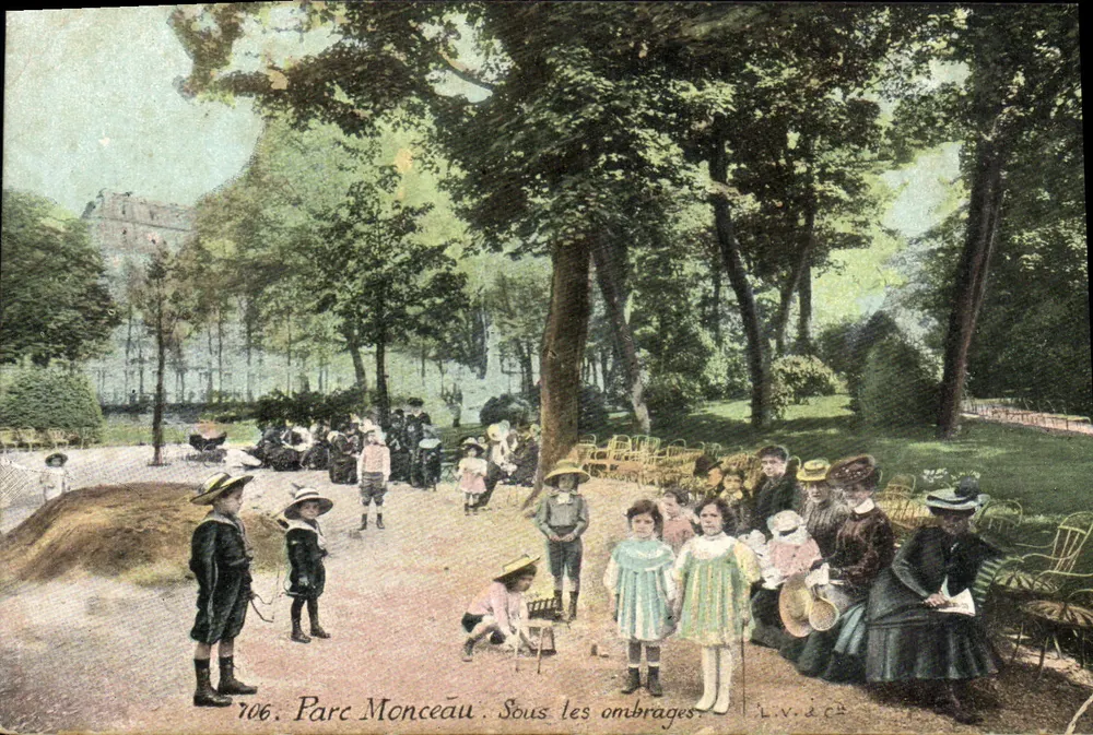 Park Monceau — Pod cieniem drzew — L.V. & Cie - Awers