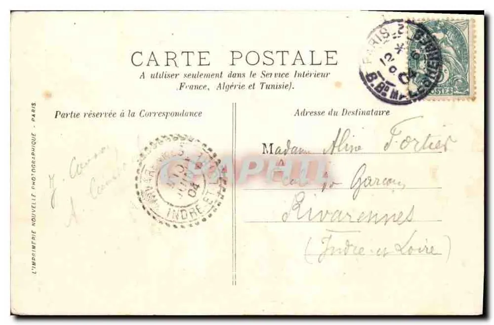 Paris — Avenue du Bois de Boulogne — LL. — J. Cours - Rückseite