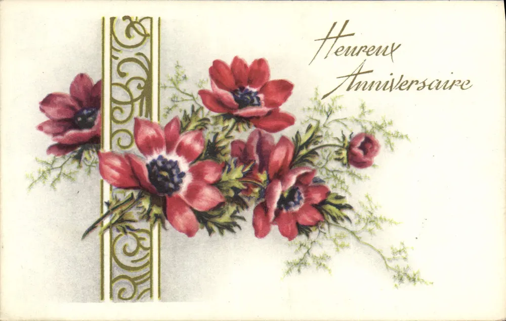 Flores vermelhas — Anêmonas — M.D. Paris, série I 200 - Frente