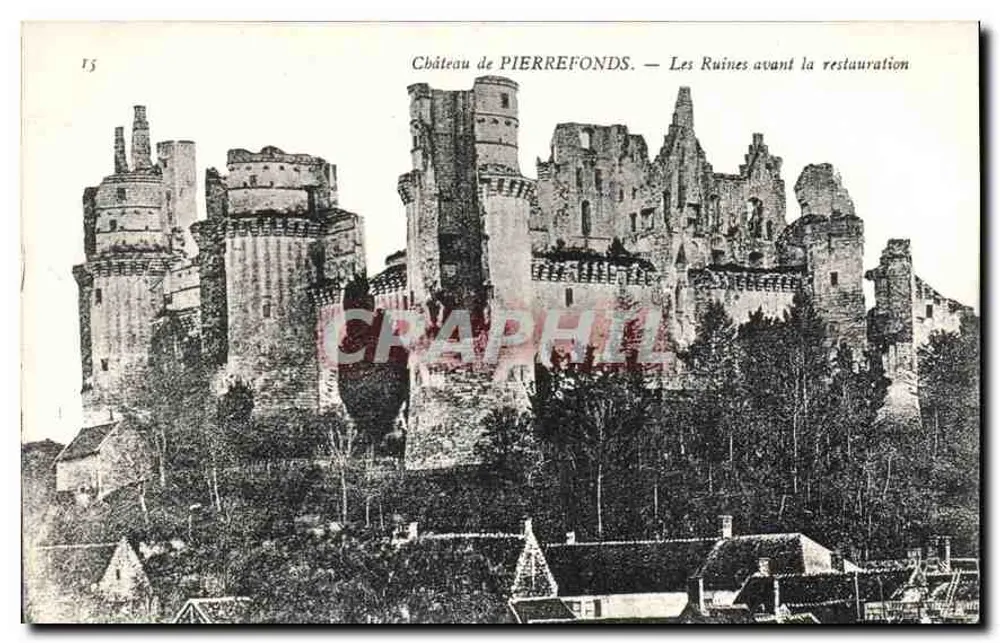 Schloss PIERREFONDS — Die Ruinen vor der Restaurierung - Vorderseite
