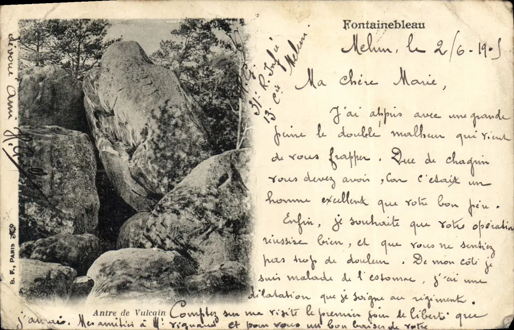 Antre de Vulcain — Fontainebleau — Éditeur B. F. PARIS - Voorkant