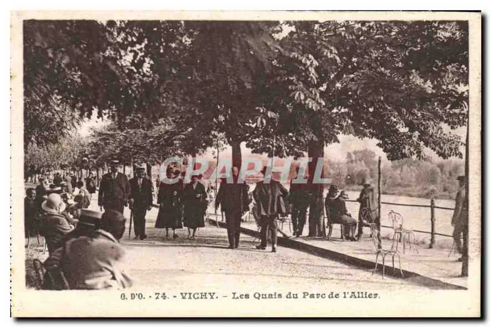 Vichy — Os Quais do Parque do Allier — J. Goutteingas, editor, Atréfuns (P.-de-D.) - Frente