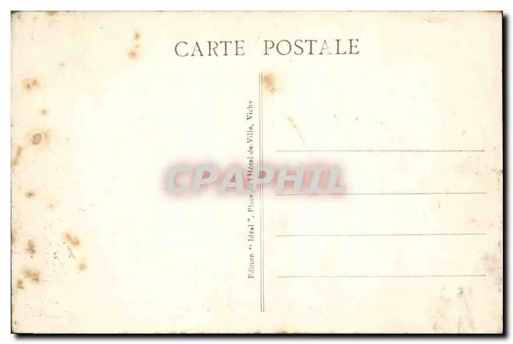 Moulins - Place d'Allier — coluna monumental e catedral — editor Ideal, n° 1723 - Verso