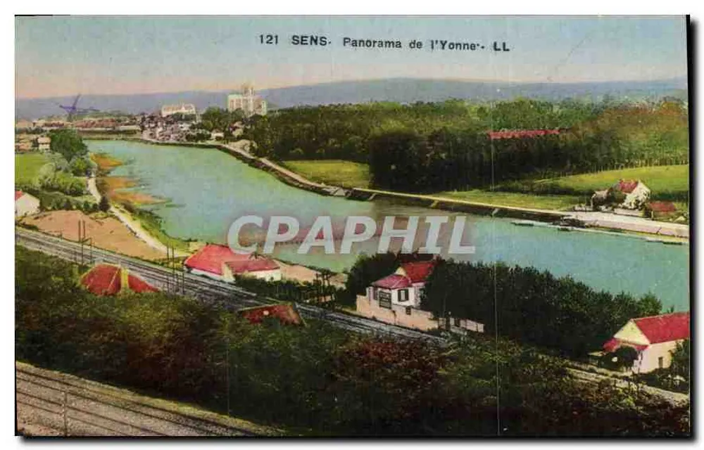 Sens - Panorama do rio Yonne - LL - Frente