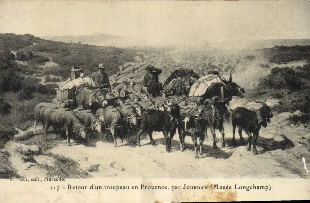 Rückkehr einer Herde in der Provence — von JOURDAN — Verlag: P. UAT, Marseille, Nr. 117 - Vorderseite