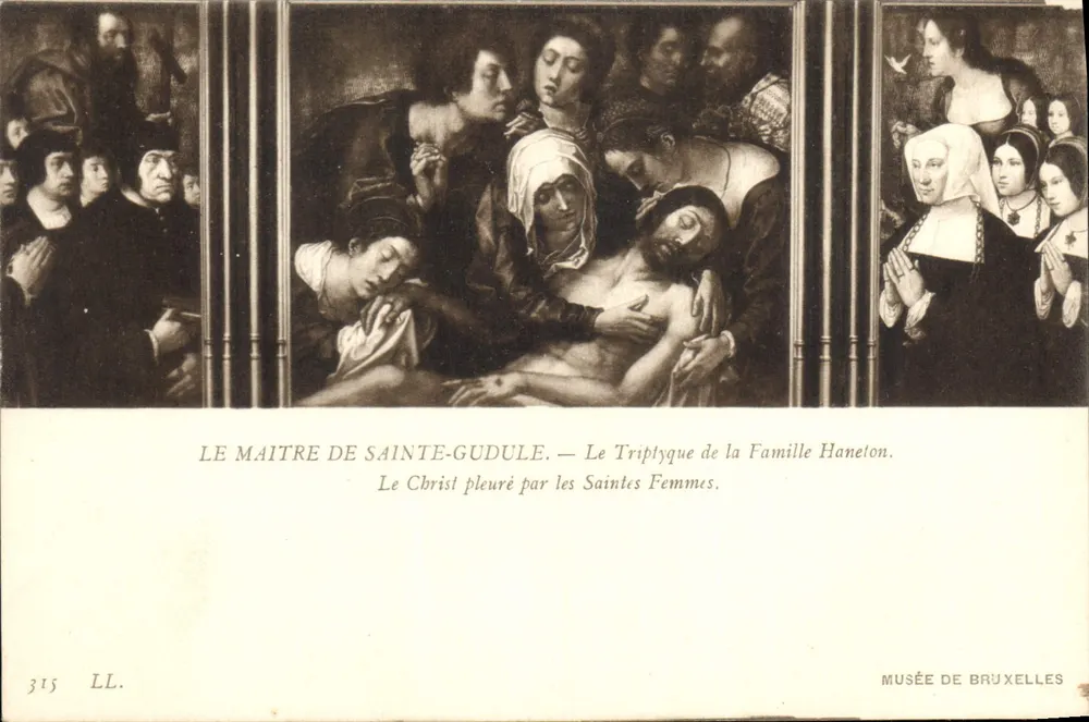 O Mestre de Sainte-Gudule — O Triptyque da Família Haneton — Museu de Bruxelas - Frente